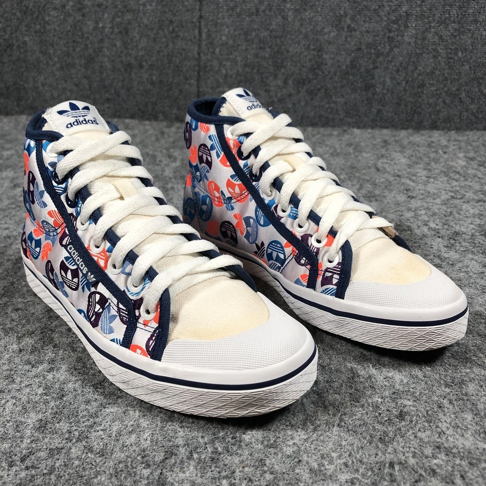 Adidas Originals High Top Sneakers Womens 6 Multicolor Trefoil Shoes‎ G12059